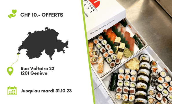 SUSHI BENTO TAKE AWAY | CHF 10.- offerts