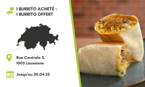 CUISINE MEXICAINE | 1 burrito acheté = 1 offert